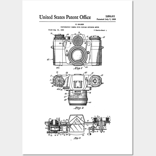 Camera Patent Black Wall Art by Luve